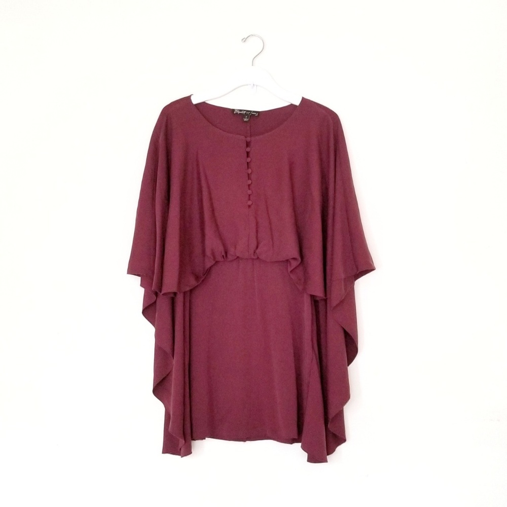 E+J Maroon Drape Tunic dress